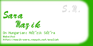 sara mazik business card